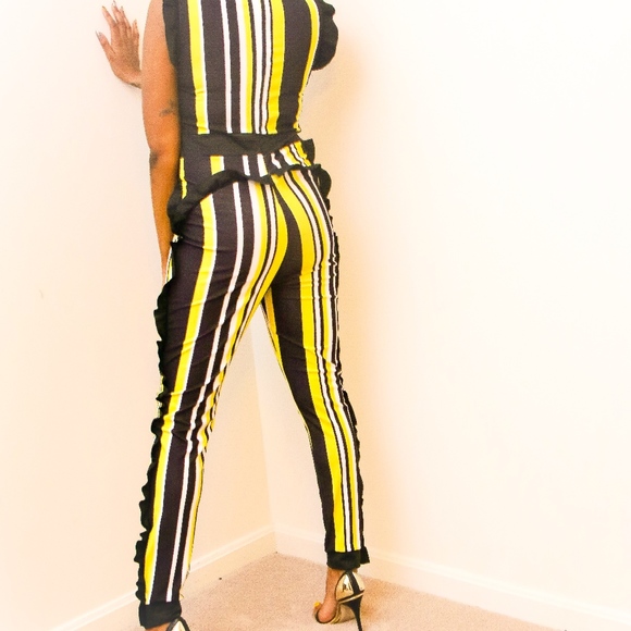 "Bumble Bee" striped black and yellow jumpsuit - Picture 3 of 4